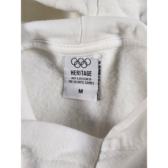 Heritage 1984 Los Angeles Olympics Hoodie White Graphic Sweatshirt Mens Medium - Picture 4 of 8